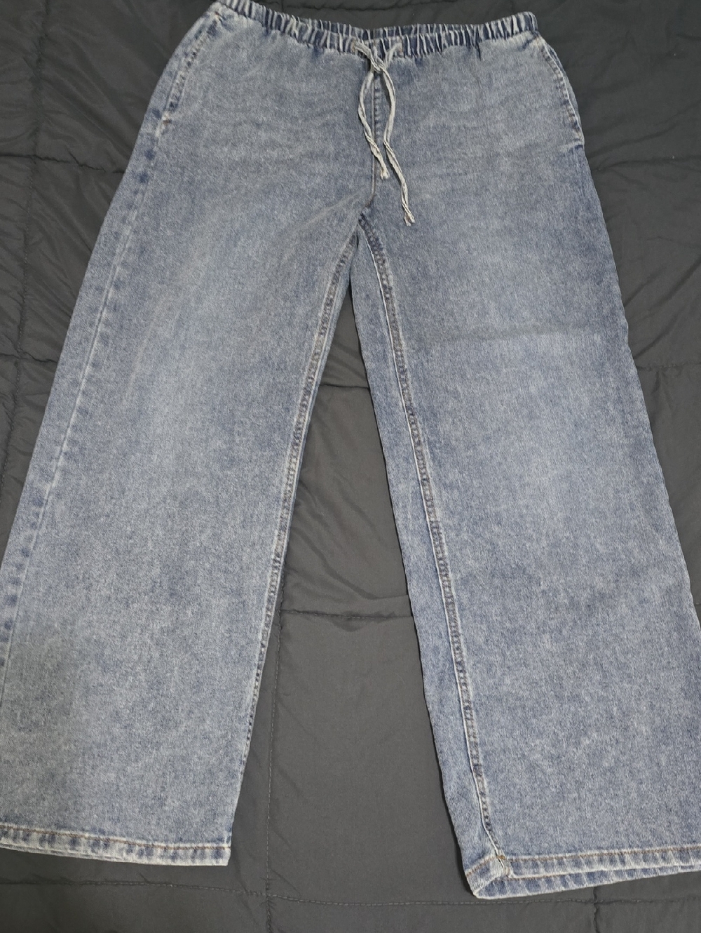 Vanilla Star Womens Light Wash Wide Leg Baggy Jeans High Rise Medium